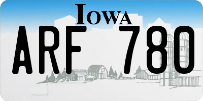 IA license plate ARF780