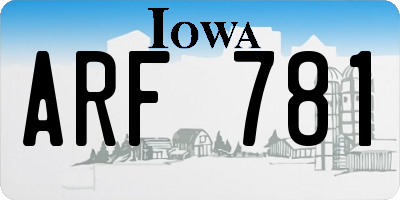 IA license plate ARF781