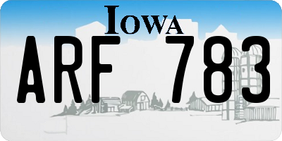 IA license plate ARF783