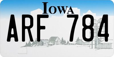 IA license plate ARF784