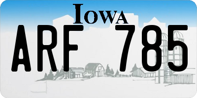 IA license plate ARF785