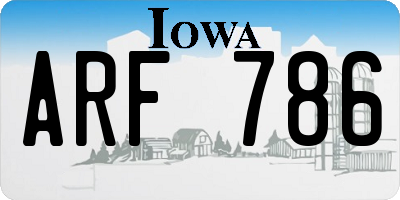 IA license plate ARF786