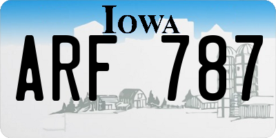 IA license plate ARF787