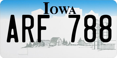 IA license plate ARF788
