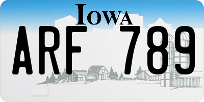 IA license plate ARF789