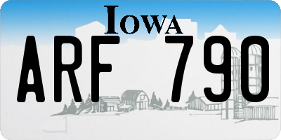 IA license plate ARF790