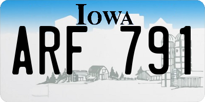 IA license plate ARF791