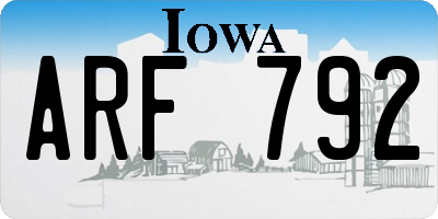 IA license plate ARF792