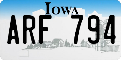 IA license plate ARF794