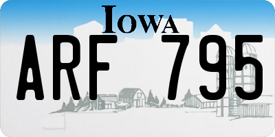IA license plate ARF795