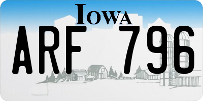 IA license plate ARF796