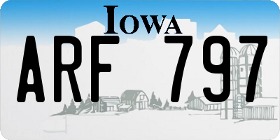 IA license plate ARF797