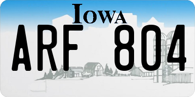IA license plate ARF804