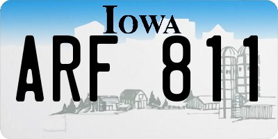 IA license plate ARF811