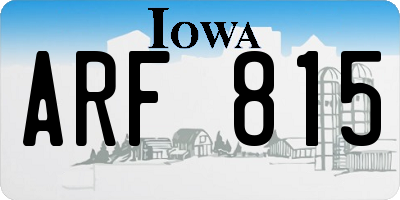 IA license plate ARF815
