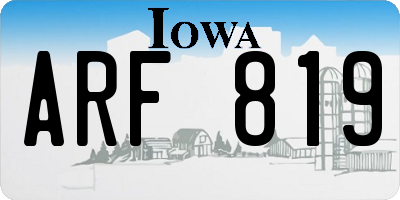 IA license plate ARF819