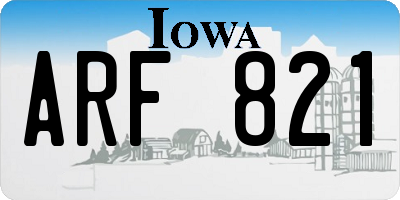 IA license plate ARF821