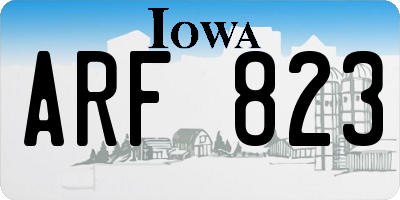 IA license plate ARF823