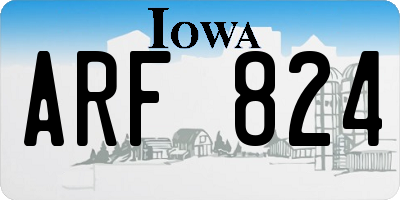 IA license plate ARF824