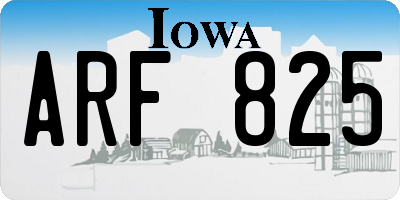 IA license plate ARF825