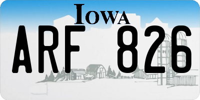 IA license plate ARF826