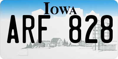 IA license plate ARF828
