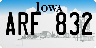 IA license plate ARF832