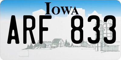 IA license plate ARF833