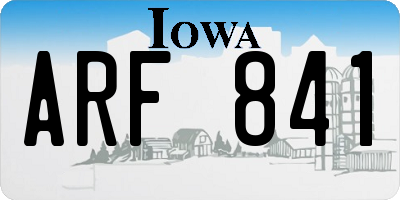 IA license plate ARF841