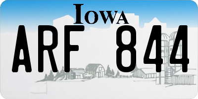 IA license plate ARF844