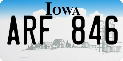 IA license plate ARF846