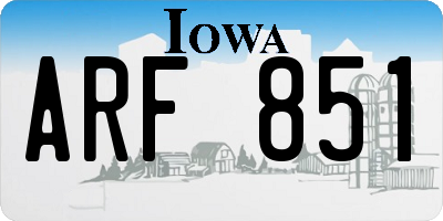 IA license plate ARF851