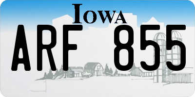 IA license plate ARF855