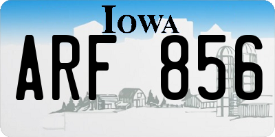 IA license plate ARF856