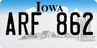 IA license plate ARF862
