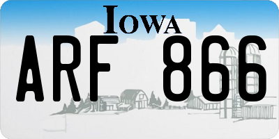 IA license plate ARF866