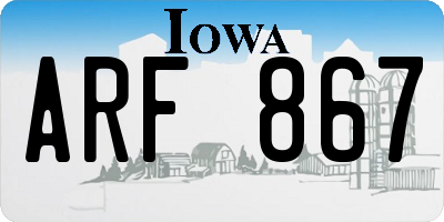 IA license plate ARF867