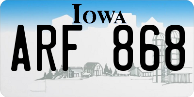 IA license plate ARF868