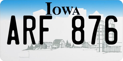 IA license plate ARF876