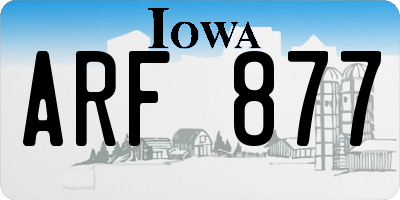 IA license plate ARF877