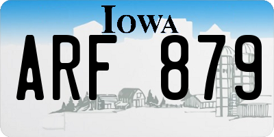 IA license plate ARF879