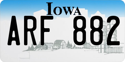 IA license plate ARF882