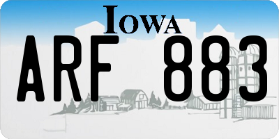 IA license plate ARF883