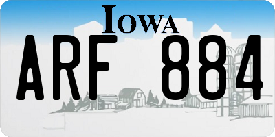 IA license plate ARF884