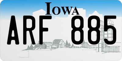 IA license plate ARF885