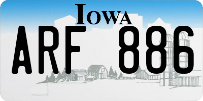 IA license plate ARF886