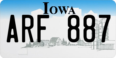 IA license plate ARF887