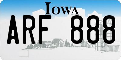 IA license plate ARF888