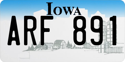 IA license plate ARF891
