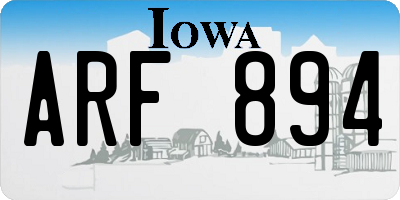 IA license plate ARF894